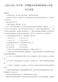 河南省洛阳市伊川县2022-2023学年七年级下学期7月期末语文试题（含答案）