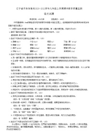 辽宁省丹东东港市2020-2021学年九年级上学期期末教学质量监测语文试题（含答案）