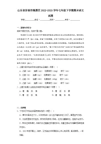 山东省济南市槐荫区2022-2023学年七年级下学期期末语文试题（含答案）