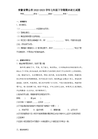 安徽省黄山市2022-2023学年七年级下学期期末语文试题（含答案）