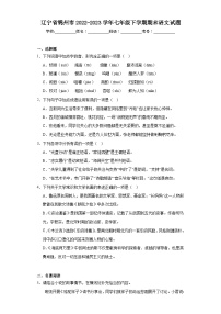辽宁省锦州市2022-2023学年七年级下学期期末语文试题（含答案）