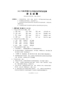 四川省南充市蓬安县2022-2023学年九年级上学期期中考试语文试题