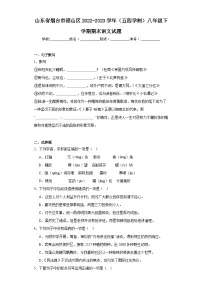 山东省烟台市福山区2022-2023学年(五四学制)八年级下学期期末语文试题(含解析)