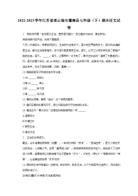 2022-2023学年江苏省连云港市灌南县七年级（下）期末语文试卷（含解析）