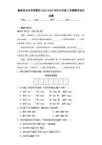 湖南省永州市零陵区2022-2023学年九年级上学期期末语文试题（含解析）