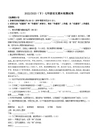 安徽省阜阳市临泉县2022-2023学年七年级下学期期末语文试题（含答案）