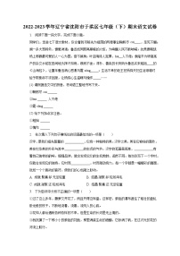 2022-2023学年辽宁省沈阳市于洪区七年级（下）期末语文试卷（含解析）