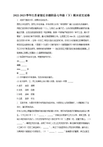 2022-2023学年江苏省宿迁市泗阳县七年级（下）期末语文试卷（含解析）