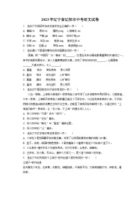 2023年辽宁省辽阳市中考语文试卷（含答案解析）