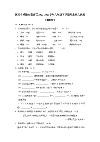 陕西省咸阳市秦都区2022-2023学年八年级下学期期末语文试卷(含答案)