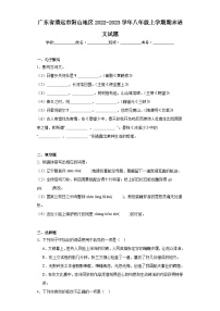 广东省清远市阳山地区2022-2023学年八年级上学期期末语文试题（含答案）