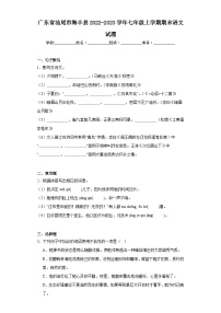 广东省汕尾市海丰县2022-2023学年七年级上学期期末语文试题（含答案）