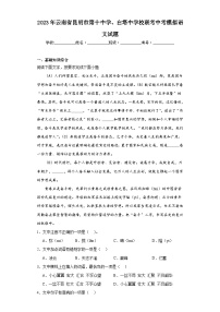 2023年云南省昆明市第十中学、白塔中学校联考中考模拟语文试题（含解析）