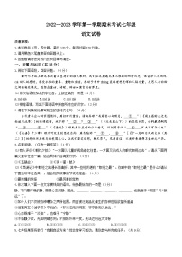 河南省洛阳市嵩县2022-2023学年七年级上学期期末语文试题（含答案）
