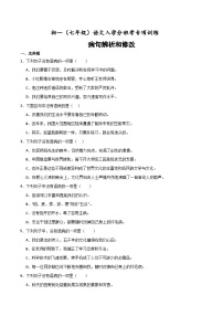 病句辨析与修改 初一（七年级）语文入学分班考训练 2023-2024学年（统编版）