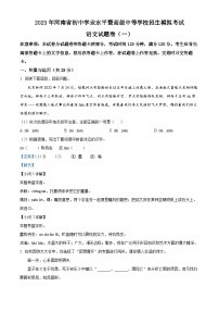 2023年河南省濮阳市范县中考一模语文试题（解析版）