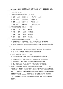 2022-2023学年广西梧州市万秀区七年级下学期期末语文试卷（含解析）