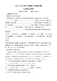 福建省三明市宁化县2021-2022学年九年级上学期第一次月考语文试题（解析版）
