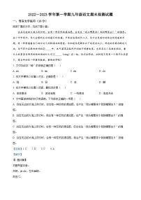 江西省吉安市峡江县2022-2023学年九年级上学期期末语文试题（解析版）
