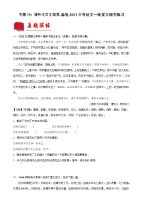 中考语文一轮复习通关练习专题19：课外文言文阅读（含解析）