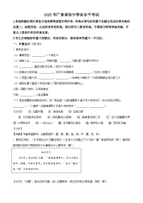 2023年广东省中考语文真题（含详解）