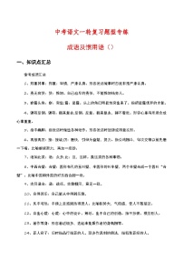 中考语文一轮复习题型专练：成语及惯用语（含解析）