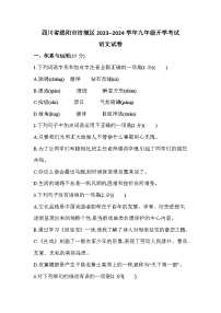 四川省绵阳市涪城区2023-2024学年九年级上学期开学语文试题（含答案）