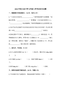 湖北省黄冈市武穴市大金镇中学2023-2024学年七年级上学期入学考试语文试题