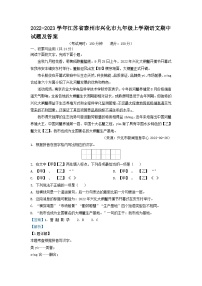 2022-2023学年江苏省泰州市兴化市九年级上学期语文期中试题及答案