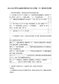 2022-2023学年山西省吕梁市孝义市七年级（下）期末语文试卷（含答案解析）