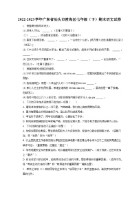 2022-2023学年广东省汕头市澄海区七年级（下）期末语文试卷（含答案解析）
