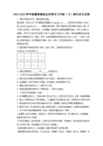 2022-2023学年新疆塔城地区沙湾市七年级（下）期末语文试卷（含答案解析）