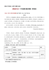 《醉翁亭记》中考真题+模拟原题（原卷版）2024中考语文课内文言文专项