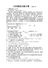 江苏省无锡市阳山中学2023-2024学年九年级上学期10月练习语文试卷（月考）