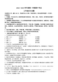 山东省淄博市高青县2022-2023学年九年级（五四学制）上学期期中语文试题