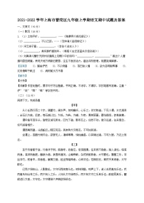 2021-2022学年上海市普陀区九年级上学期语文期中试题及答案