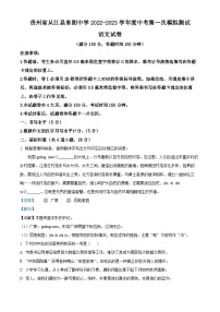 2023年贵州省黔东南从江县东朗中学中考一模语文试题（解析版）