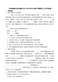 江苏省南京市金中集团2022-2023学年九年级下学期语文6月月考试卷