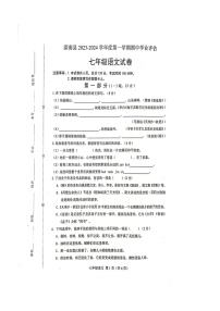 河北省滦南县2023-2024学年七年级上学期中学业评估语文试卷（含答案）