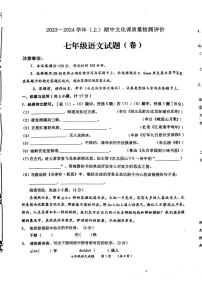 陕西省渭南市澄城县2023-2024学年七年级上学期11月期中考试语文试题