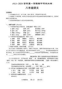 河南省濮阳市2023-2024学年八年级上学期11月期中语文试题