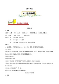 第一单元【速记清单】-2023-2024学年九年级语文上册单元速记·巧练（统编版）