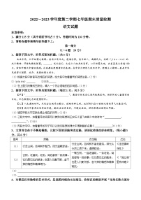 河北省保定市安新县2022-2023学年七年级下学期期末质量检测语文试题