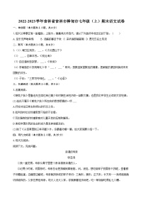 2022-2023学年吉林省吉林市桦甸市七年级（上）期末语文试卷（含答案解析）