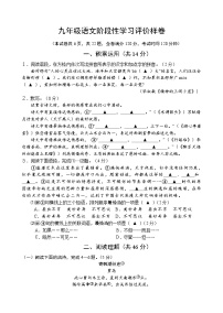 江苏省句容市2023-2024学年九年级上学期阶段性学习评价（期中）语文样卷