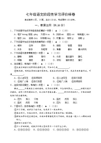 江苏省句容市2023-2024学年七年级上学期阶段性学习评价（期中）语文样卷