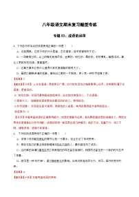 专题03：成语的运用 2023-2024年八年级上册语文期末复习专练题型(统编版）