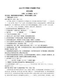 湖南省常德市澧县2023-2024学年八年级上学期期中语文试题(含答案)