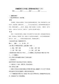 部编版语文七年级上册期末综合练习（六）