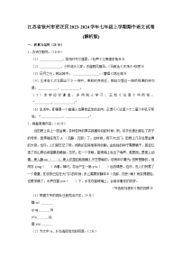 江苏省徐州市贾汪区2023-2024学年七年级上学期期中语文试卷